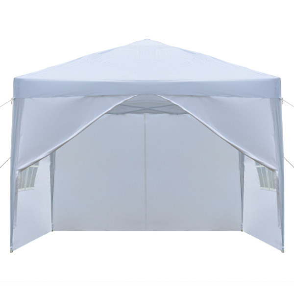 3 x 3m Two Doors & Two Windows Practical Waterproof Right-Angle Folding Tent White