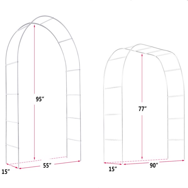 8ft H Metal Garden Arch Trellis,Adjustable Arbor Trellis for Garden Climbing Plants Support 