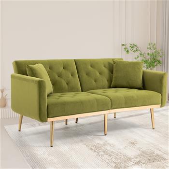 Velvet  Sofa , Accent sofa .loveseat sofa with metal  feet