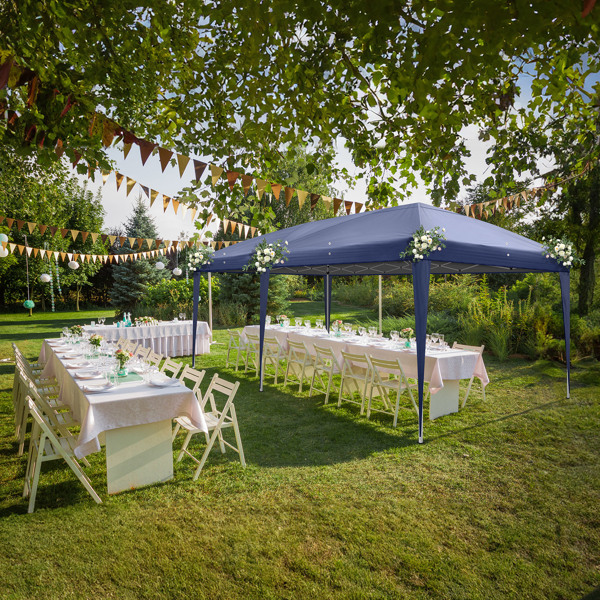 3 x 6m Four Windows Practical Waterproof Folding Tent Blue