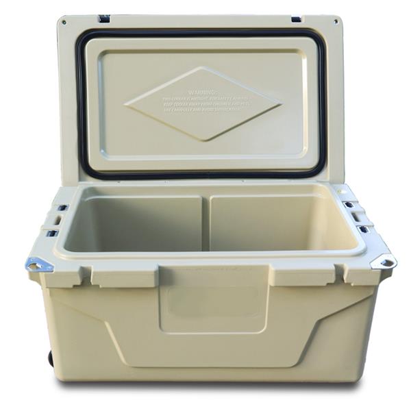 Khaki color ice cooler box 65QT camping ice chest beer box outdoor fishing cooler