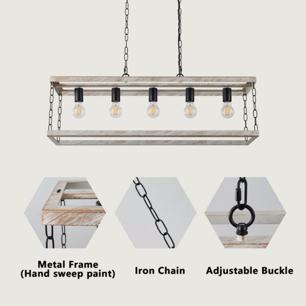 Filep 5 - Light Farmhouse Kitchen Island Pendant Light[No Bulb][Unable to ship on weekends, please place orders with caution]