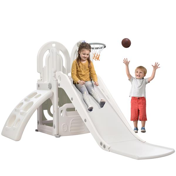 Toddler Climber and Slide Set 4 in 1, Kids Playground Climber  Slide Playset with Basketball Hoop Play Combination for Babies Indoor & Outdoor