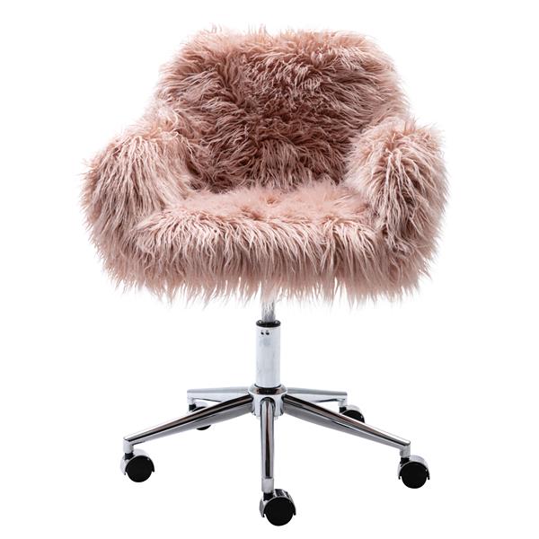 Modern Faux fur home  office chair, fluffy chair for girls, makeup vanity Chair