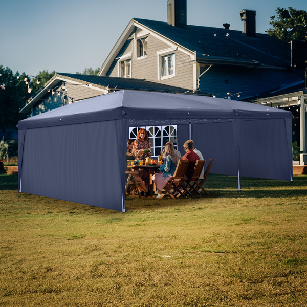 3 x 6m Four Windows Practical Waterproof Folding Tent Blue