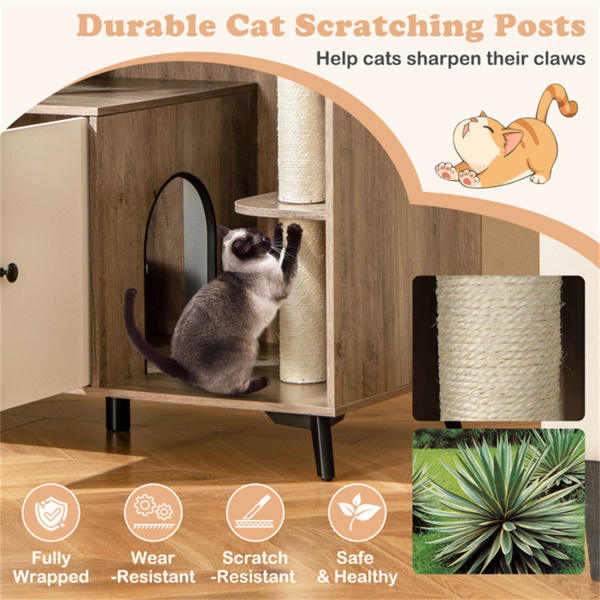 Cat Litter box with Cat scratching post, Cat Apartment, Cat House, locker