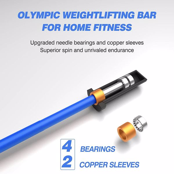 Olympic Barbell Bar Plates 4Ft Solid Iron Fitness Weightlifting