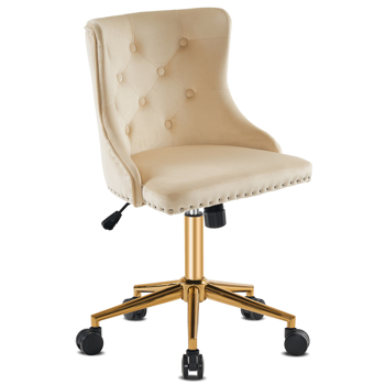Lift wheel five-star foot back pull point flannelette beige white gold feet indoor leisure chair simple Nordic style