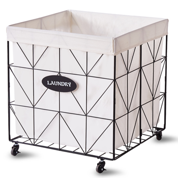 Wimarsbon Laundry Baskets,Collapsible Laundry Basket with Wheels,Removable Lined for Easy Cleaning Storage Basket,Sturdy Metal Frame for Clothes Storage for Living Room (210L-LD-Black)