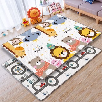 Baby Play Mat for Floor, Reversible Foam Play Mat for Baby, Non-Toxic Baby Floor Mat, Haute Collection Crawling Mat, Rolling Kids Play Mat, One-Piece Waterproof Playmat for Babies