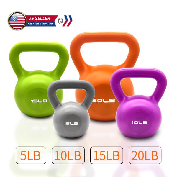 Kettlebell Sets, Strength Training Kettlebells Weight Set for Women, Vinyl Coated Kettle Bell for Home Gym Workout Weight Lifting Equipment, Comfortable Grip Wide Handle Weights 20lbs