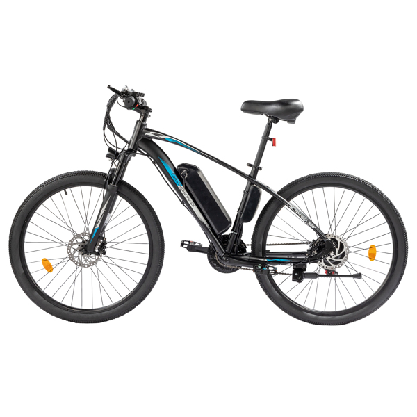 Vélo électrique, VTT électrique, 27.5" Ville E-Bike Adulte, Vélo électrique avec Batterie Amovible 36V 13Ah,7 Vitesses Bleu et Noir