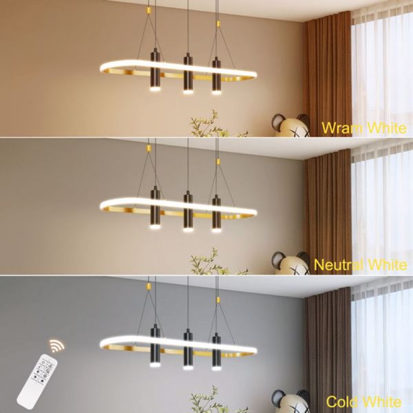 Javeriah 4 - Light Black/Gold Dimmable LED Pendant Light[No Bulb][Unable to ship on weekends, please place orders with caution]