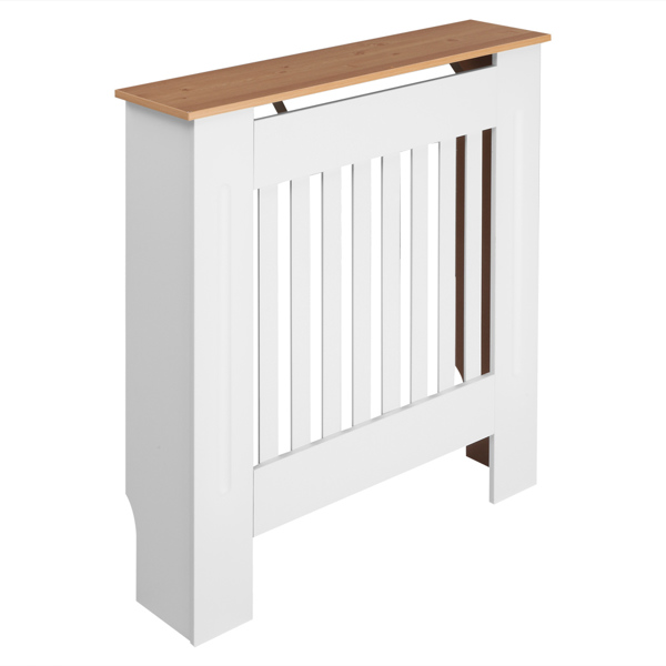 Simple Traditional Design Ventilated E1 MDF Board Vertical Stripe Pattern Radiator Cover White S