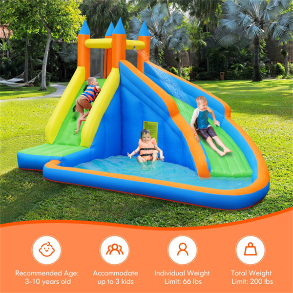 Inflatable  Bounce House Jumper with Water Slide without Blower