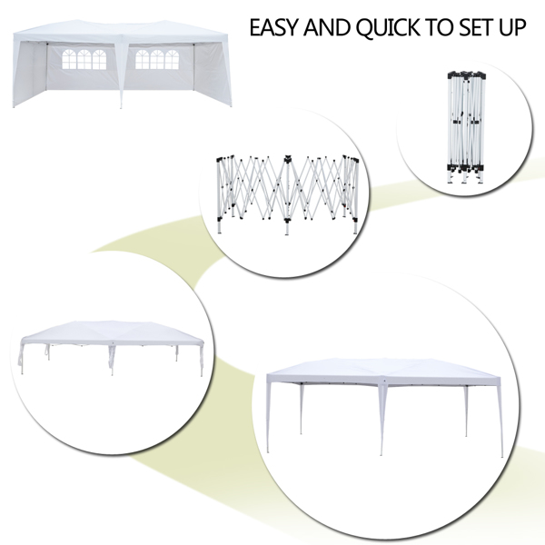 3 x 6m Two Windows Practical Waterproof Folding Tent White