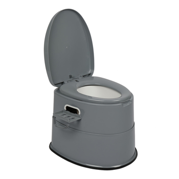 Portable Toilet with Non-slip insert Grey