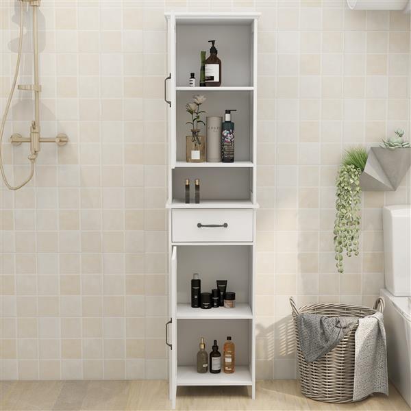 Double Door Narrow Height Slim Floor Standing Cabinet