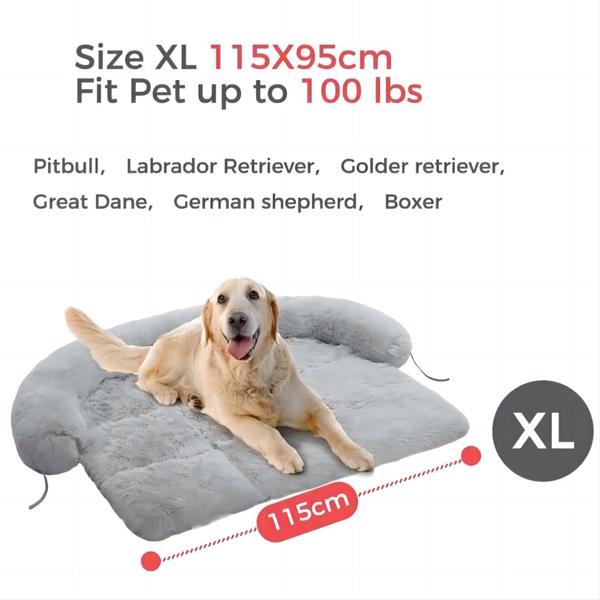 Dog Bed Large Sized Dog, Fluffy Dog Bed Couch Cover, Calming Large Dog Bed, Washable Dog Mat for Furniture Protector,Perfect for Large Dogs and Cats，Grey(Banned shein,unable to ship on weekends)