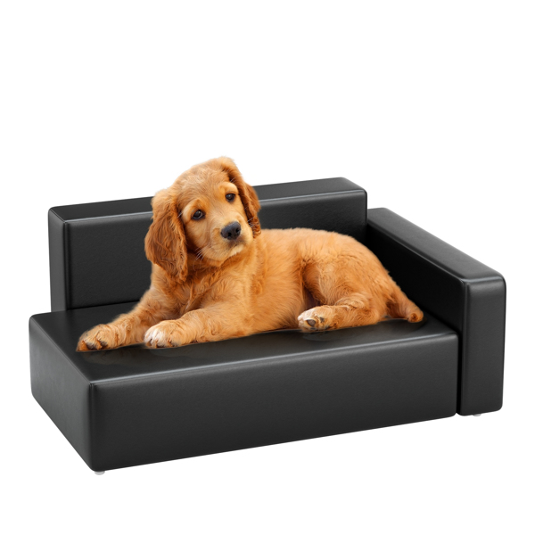 Modern Dog Sofa PU Leather Sturdy Dog Couch for Small and Medium Dogs Waterproof Pet Sofa for Cats and Small Animals