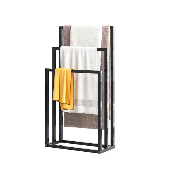 Metal  Towel Rack 3 Tiers Hand Towel Holder Organizer for Bathroom Accessories, Black