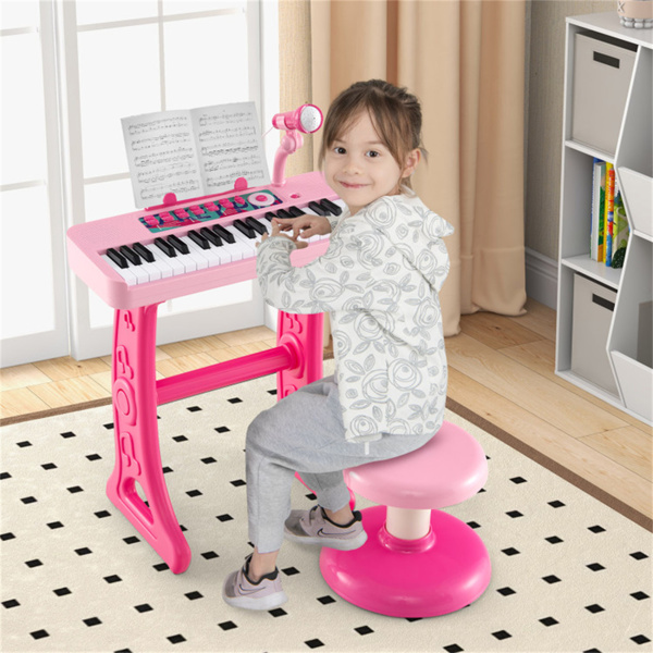 Kids Piano, Keyboard 37-Key Kids Toy Keyboard Piano with Microphone