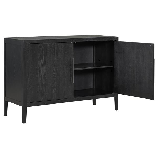 Storage Cabinet Sideboard Wooden Cabinet with 2 Metal handles and 2 Doors for Hallway, Entryway, Living Room