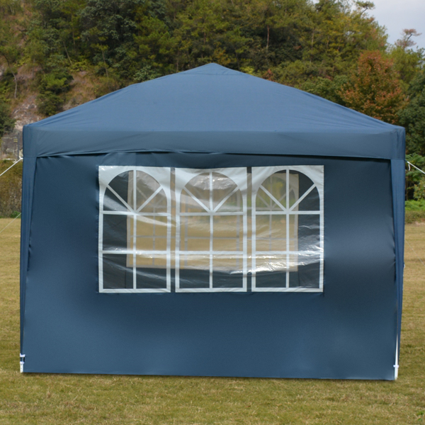 3 x 3m Two Doors & Two Windows Practical Waterproof Right-Angle Folding Tent Blue