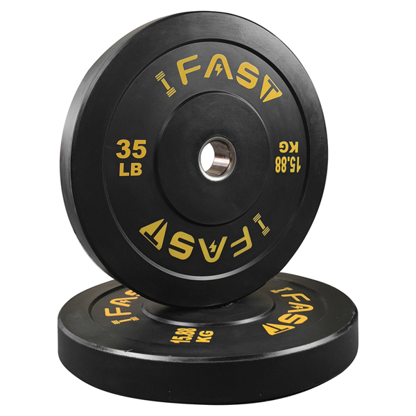 Olympic Weight Plates, Rubber Bumper Plates, 2 Inch Steel Insert 35lb Bundle Options Available for Home Gym Strength Training, Weightlifting, Weight Bench Press and Workout