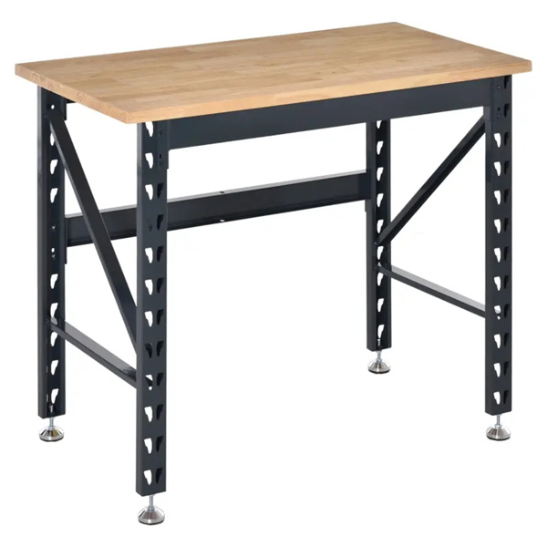 45" Garage Work Bench with Adjustable Footpads and  Wood Tabletop Tool Table