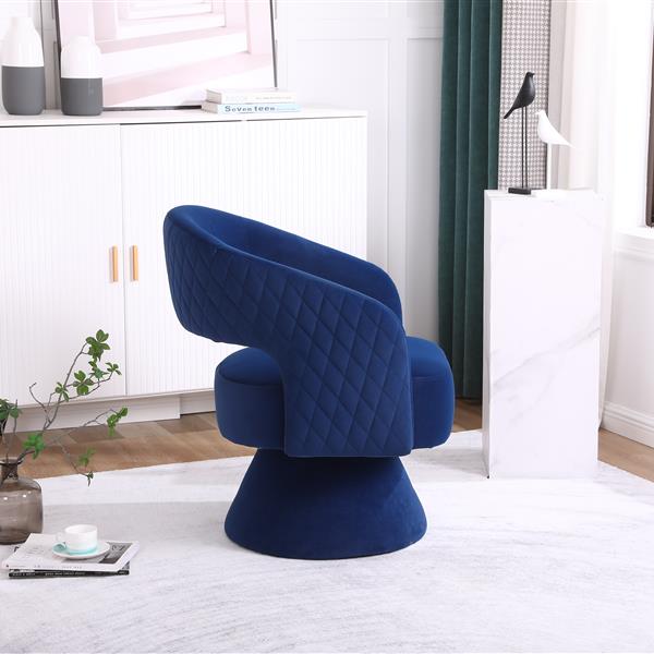 Swivel Accent Chair Armchair, Round Barrel Chair in Fabric for Living Room Bedroom, Blue