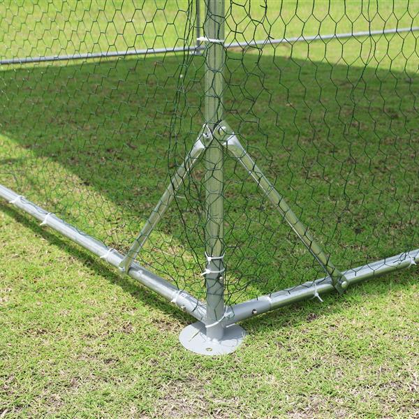 Large metal chicken coop upgrade three support steel wire impregnated plastic net cage, Oxford cloth silver plated waterproof UV protection, duck rabbit sheep bird outdoor house 9.2'W x 12.5'L x 6.5'H