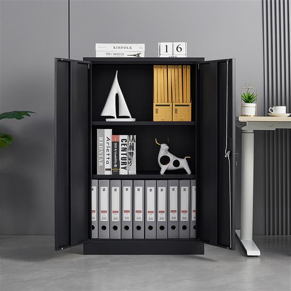 Metal Storage Cabinet with Locking Doors and Adjustable Shelf, Folding Filing Storage Cabinet , Folding Storage Locker Cabinet for Home Office,School,Garage, Black