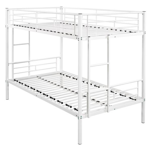 Metal  Bunk Bed/ Heavy-duty Sturdy Metal/ Noise Reduced Design/ Safety Guardrail/ 2 Side Ladders/ CPC Certified/ No Box Spring Needed