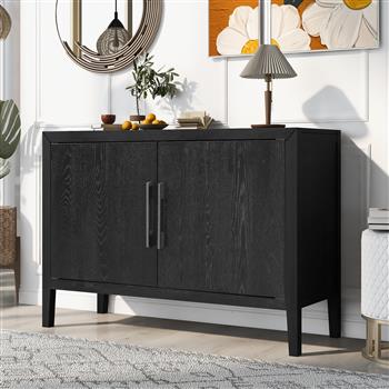 Storage Cabinet Sideboard Wooden Cabinet with 2 Metal handles and 2 Doors for Hallway, Entryway, Living Room