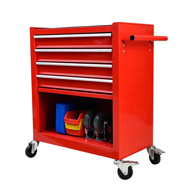 4 Drawers Tool Cabinet with Tool Sets-RED