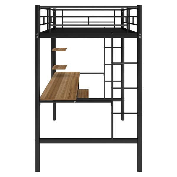 Loft Bed with Desk and Shelf , Space Saving Design,Twin