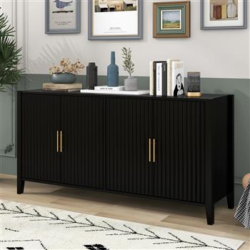 Accent Storage Cabinet Sideboard Wooden Cabinet with Metal Handles for Hallway, Entryway, Living Room