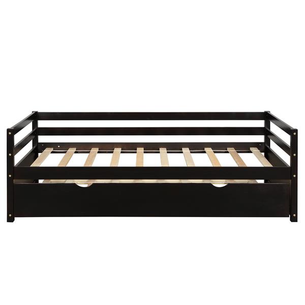 Daybed with Trundle Frame Set, Twin Size, Espresso