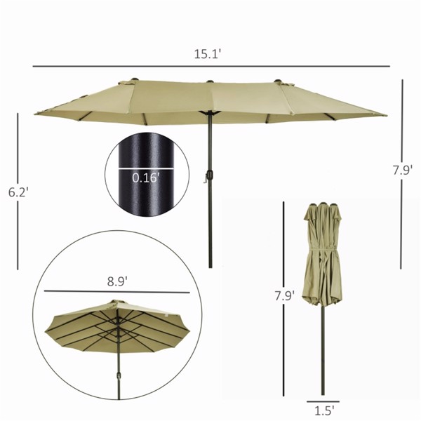 Outdoor beach umbrella/Double-Sided Market Umbrella  ( Amazon Shipping)（Prohibited by WalMart）