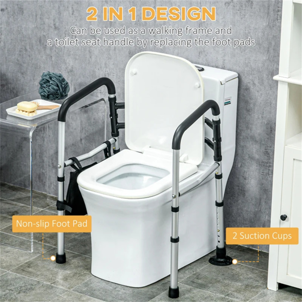  Toilet Grab Bar Toilet Safety Rails with Adjustable Height, Walking Aid