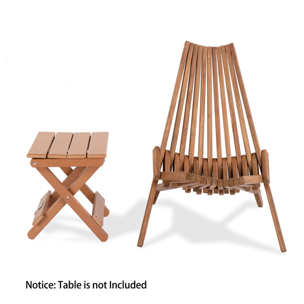 Wood Folding Chair for Outdoor, Low Profile Acacia Wood Lounge Chair for Balcony Porch Backyard Patio Lawn Garden