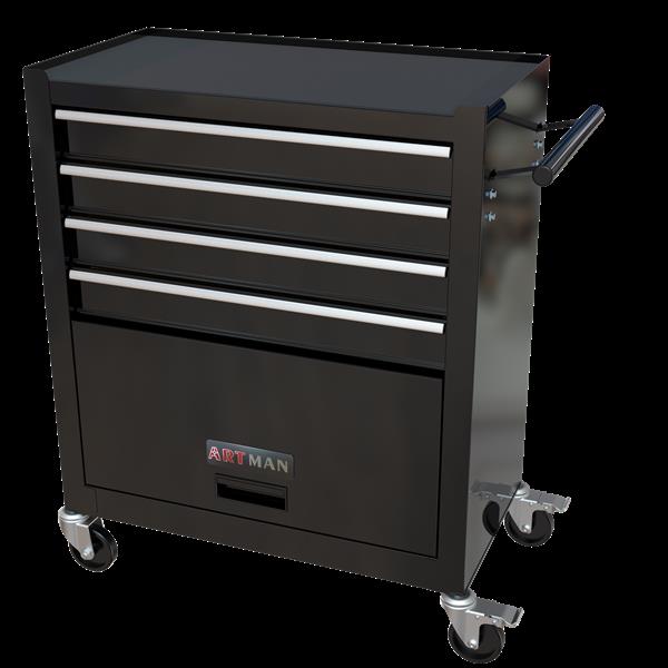 4 Drawers Tool Cabinet with Tool Sets-BLACK