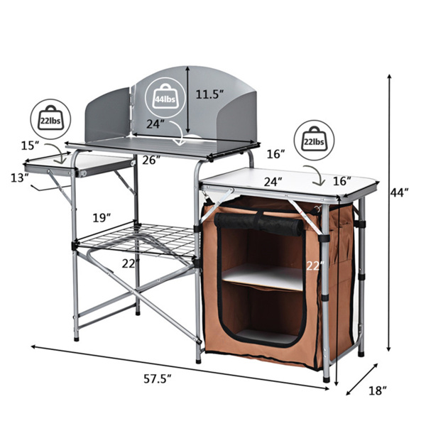 Foldable Camping Kitchen with Windscreen Bag