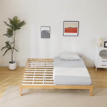 Basic bed frame solid wood color King 206*192*30.5cm wooden bed