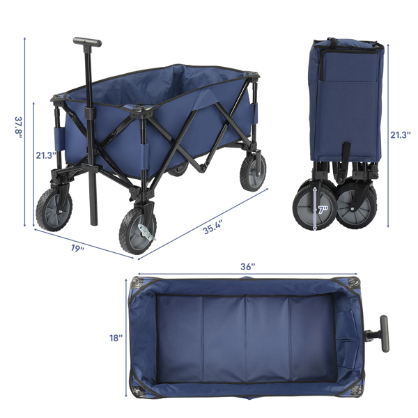 Collapsible Outdoor Wagon Blue