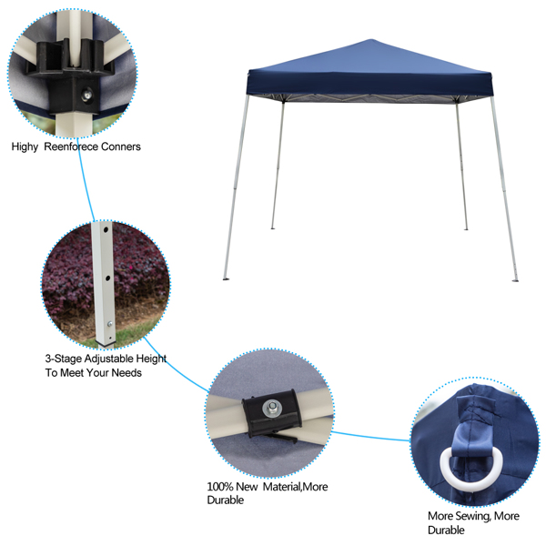 2.4 x 2.4m Portable Home Use Waterproof Folding Tent Blue