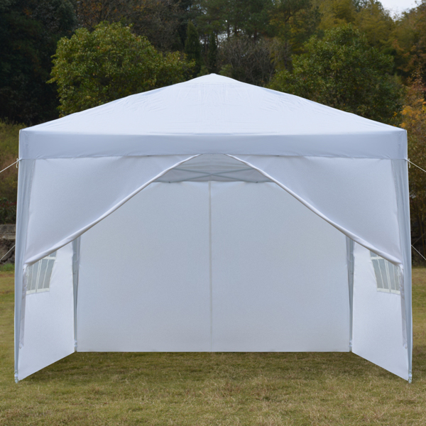 3 x 3m Two Doors & Two Windows Practical Waterproof Right-Angle Folding Tent White