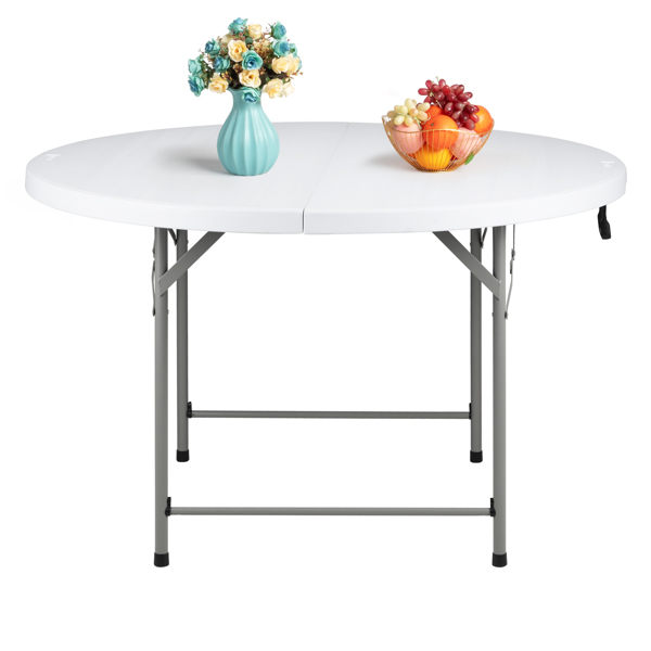 48inch Round Folding Table Outdoor Folding Utility Table White