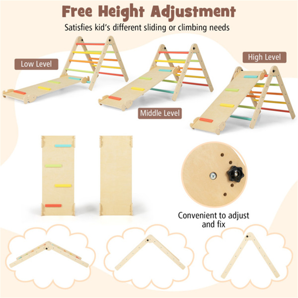 Wooden Children Climbing Toy Connected Table and Chair Set